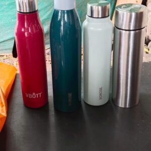 Solimo Stainless Steel Insulated 24 Hours Hot or Cold Bottle Flask, 1000 ml, light Blue, white, red